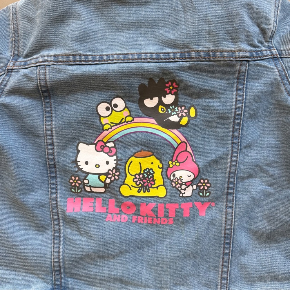 Kids Hello Kitty Denim Jacket Character Spring Blue Jean Jean Jacket Size S 6-6X - Picture 6 of 6